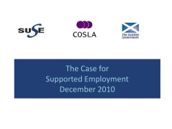 Business Case for Supported Employment Draft 1