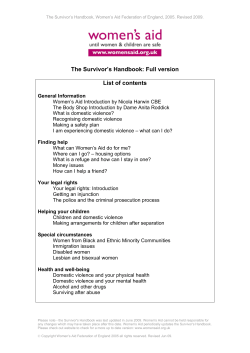 The Survivor`s Handbook: Full version List of contents