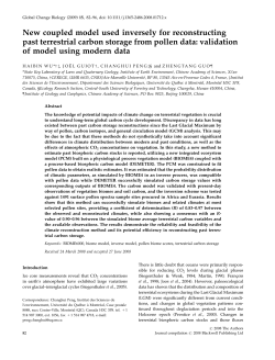 New coupled model used inversely for reconstructing past terrestrial