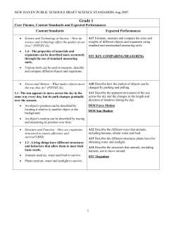New Haven Public Schools Draft Science Standards