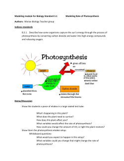 Modeling module for Biology Standard 3.1 Modeling Rate of