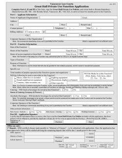 Great Hall Use Application
