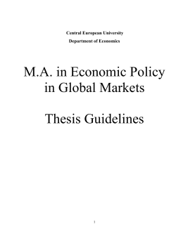 MA in Economic Policy Thesis Guidelines