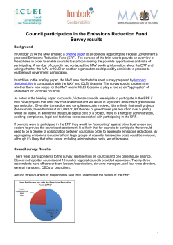 Emissions Reduction Fund survey results report * Feb 2015