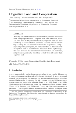 Cognitive Load and Cooperation
