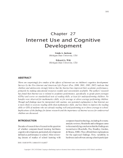 Internet Use and Cognitive Development