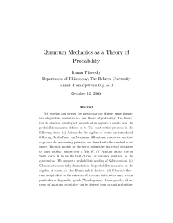 Quantum Mechanics as a Theory of Probability - Philsci