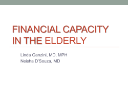 Financial Capacity in the Elderly