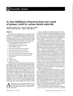 Scientific Article In vitro inhibition of bacteria from root canals of