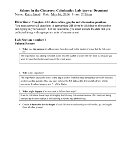 Salmon in the Classroom Culmination Lab Answer