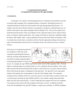 A constraint-based analysis of compound formation in the sign