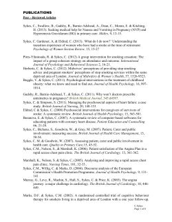 publications - Dr Catherine Sykes