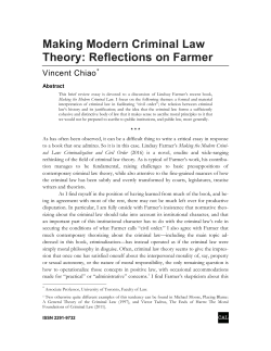 Making Modern Criminal Law Theory: Reflections on Farmer