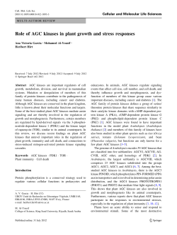 Role of AGC kinases in plant growth and stress