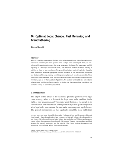 On Optimal Legal Change, Past Behavior, and Grandfathering