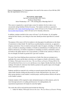 The Esoteric Adam Smith