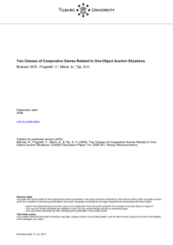 Tilburg University Two Classes of Cooperative Games Related to