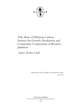 Role of Different Carbon Sources for Growth