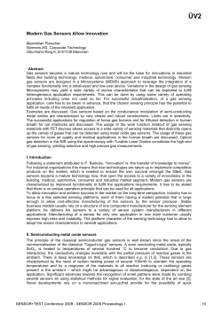 Modern Gas Sensors Allow Innovation