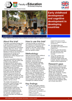 Early childhood development and cognitive - EPPI