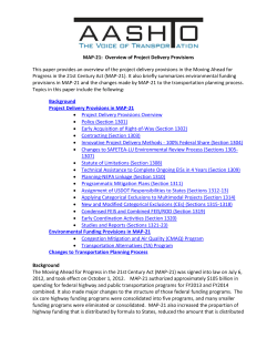 MAP-21: Overview of Project Delivery Provisions This paper