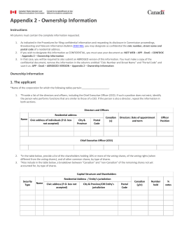 Appendix 2 &ndash; Ownership Information