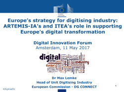 Europe`s strategy for digitising industry: ARTEMIS