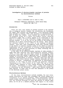 Investigation of electron-transfer reactions of proteins by