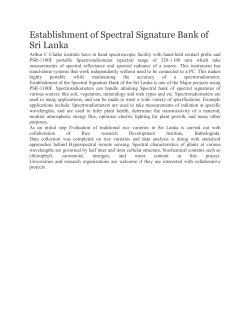 Arthur C Clarke institute have in hand spectroscopic facility with