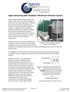 Algae Harvesting with Flexidisks&reg; Membrane Filtration System