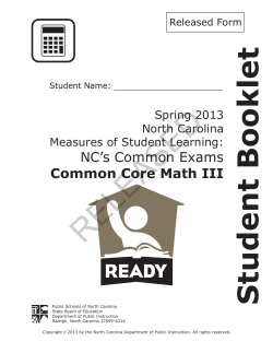 common core math iii &mdash; released form