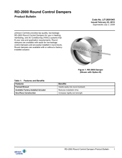 RD-2000 Round Control Dampers Product Bulletin