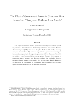 The Effect of Government Research Grants on Firm Innovation