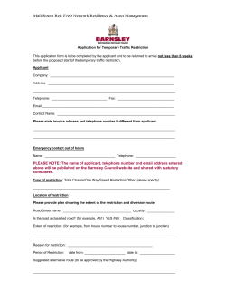 Application for Temporary Traffic Restriction