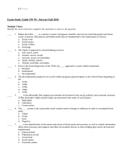1 | Page Exam Study Guide SW 95 - Stewart Fall 2010 Multiple