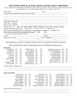 Adult History Form - Keystone Spinal Care