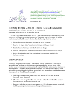 Helping People Change Health-Related Behavior CEU Course