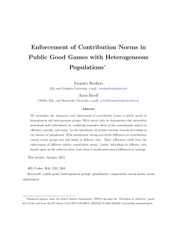 Enforcement of Contribution Norms in Public Good Games with