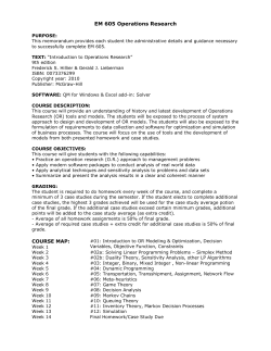 EM 605 Operations Research