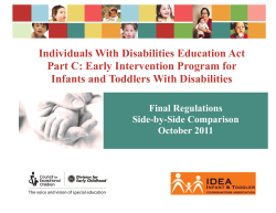 Individuals With Disabilities Education Act Part C: Early Intervention