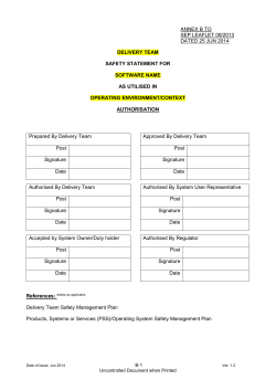 SEP Leaflet Benign Software Annexe B - Safety Statement