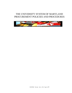 the university system of maryland procurement policies and