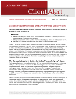 Canadian Court Dismisses ERISA “Controlled Group”