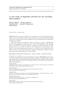 A case study of algorithm selection for the traveling thief problem
