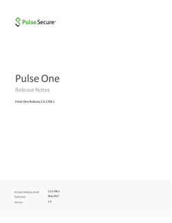 Pulse One 2.0.1708.1 Release Notes