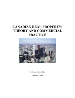 canadian real property: theory and commercial practice