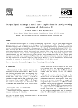 Oxygen ligand exchange at metal sites ^ implications for the O2