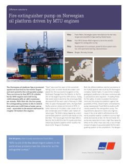 Fire extinguisher pump on Norwegian oil platform