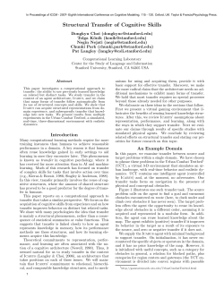 Structural Transfer of Cognitive Skills