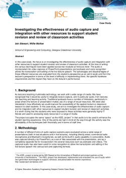 Investigating the effectiveness of audio capture and integration with